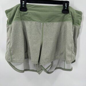Lululemon Speed Up Short Long 4" Updated Fit Heather Lux Multi Willow Green Sz12